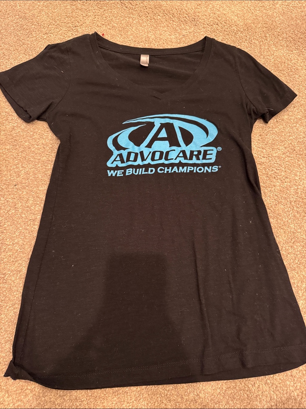 Womens Black Advocare Logo Short Sleeve v-Neck T-Shirt